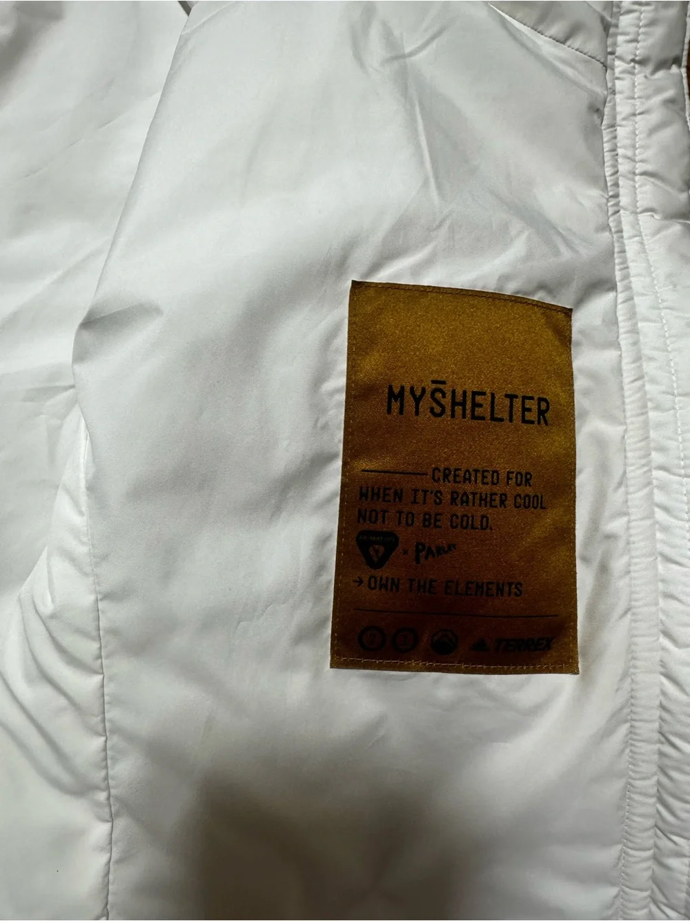 adidas Terrex White Quilted Hooded Puffer Jacket